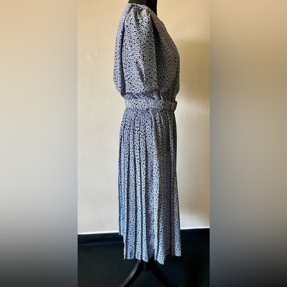 Vintage Stuart Alan Petites Women’s Dress Blue Size 9 A-Line Pleated - Picture 3 of 5